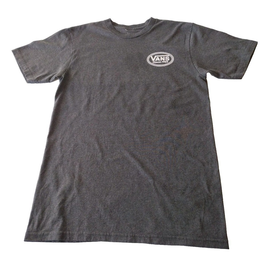 Vans Off The Wall T shirt Boy's Small Charcoal Short Sleeve Classic Fit